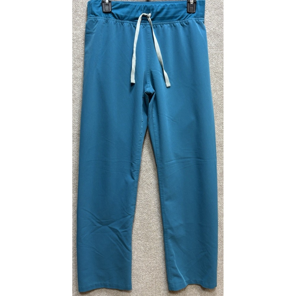 Figs Scrub Pants Women's Small Green Drawstring Waist + Pockets Technical EUC